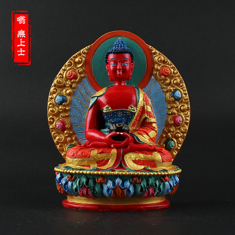 The Amitabha Buddha statue of Buddha hidden from pure hand painted small Buddha with three precious statues of Buddhist statues