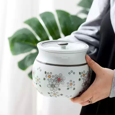 Ceramic salt jar High temperature seasoning jar Kitchen household oil tank seasoning canned lard tank Sugar tank oil pungent seeds