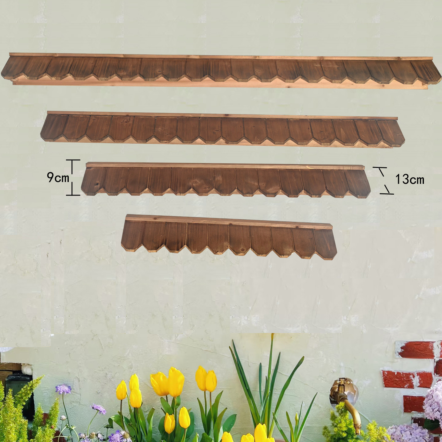 Customized American wooden garden eaves decorative wall decorations