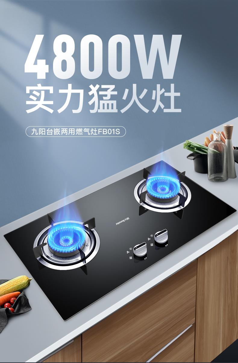 补券，1级能效 4.8kw猛火 球形加热不糊底：九阳 双灶燃气灶FB01S 双重优惠299元到手包安装 买手党-买手聚集的地方