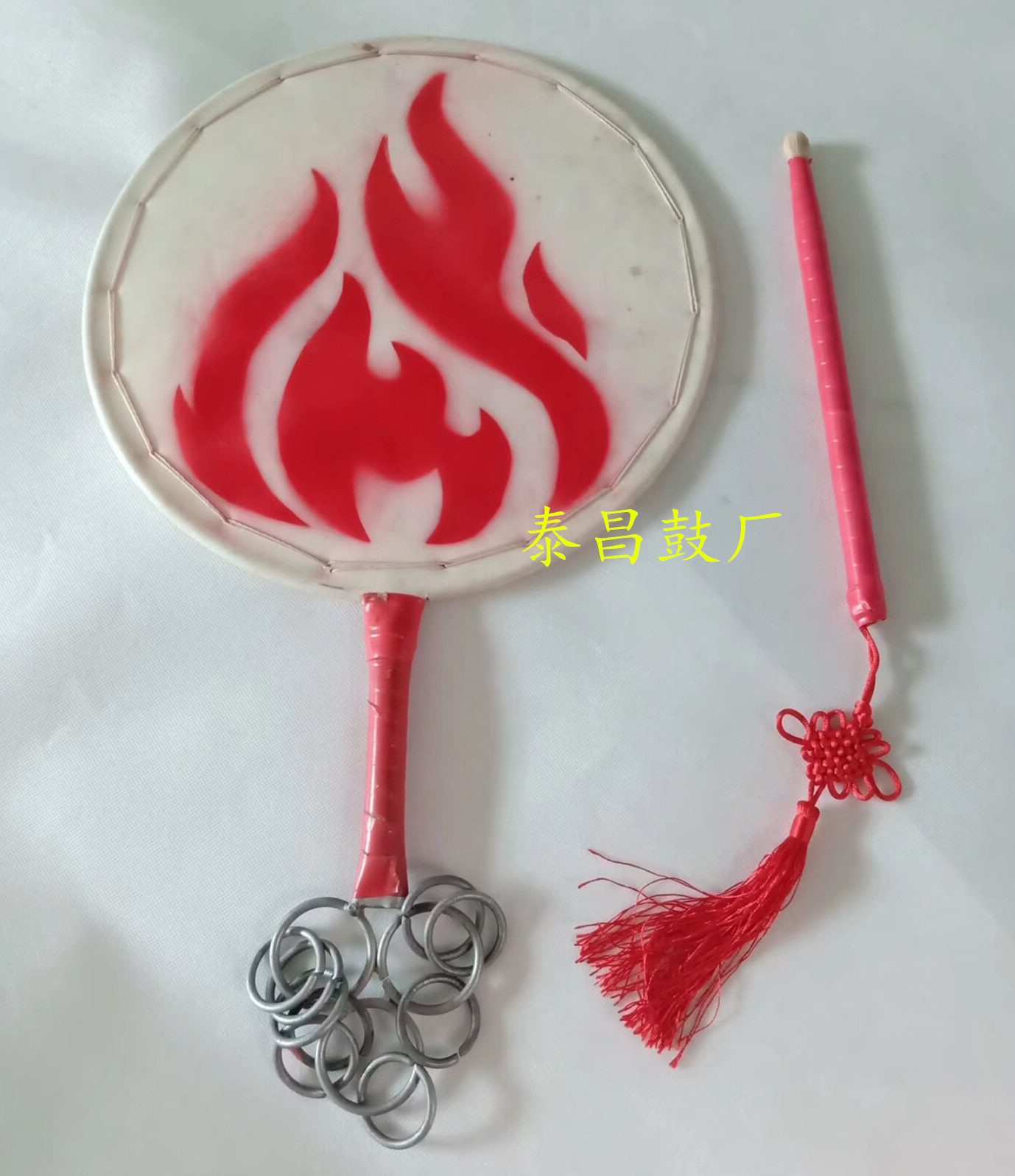 Hand Drum Colored Drawing Fan Drum Dance Props Rice Seedlings Song Drum Kyosai Taiping Daughter Drum Children Perform Hand Drum