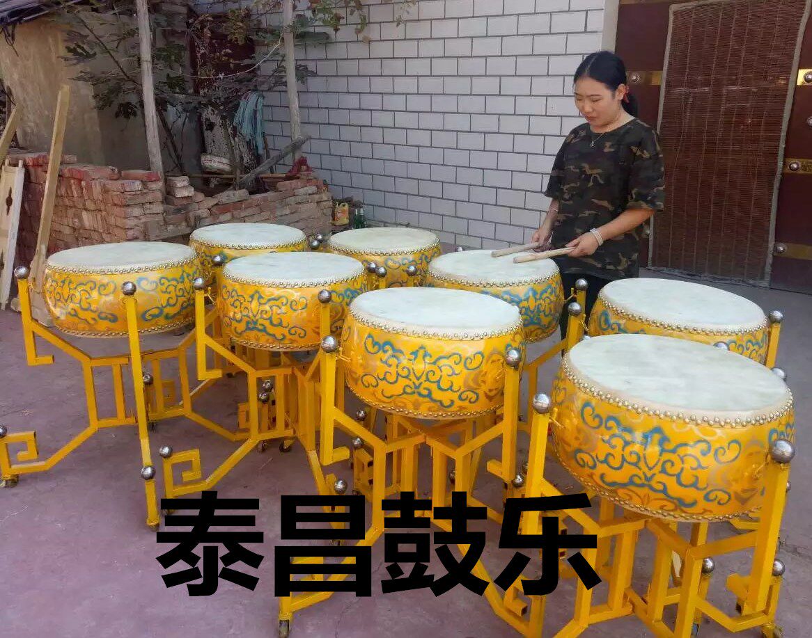 Factory direct sales 12 inch 14 inch 16 inch blue and white porcelain leather drum Korean drum North Korea drum dragon drum wedding drum display drum