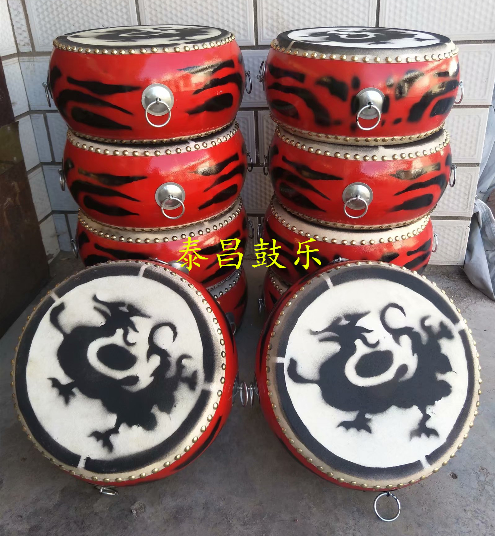 12-inch phase and song drum costume Han and Tang dance drum thickened cowhide dance flat drum bearing more than 300 pounds