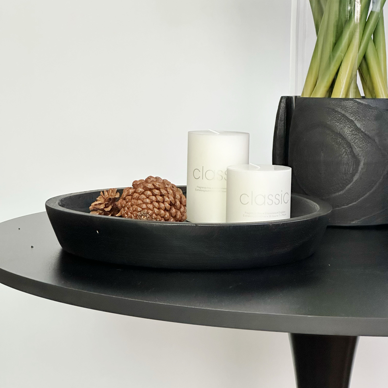 Wabi-Sabi Style Solid Wood Plate Ornaments Candle Holder Tray Fruit Plate Art Coffee Table Jewelry Creative Desktop Storage Tray