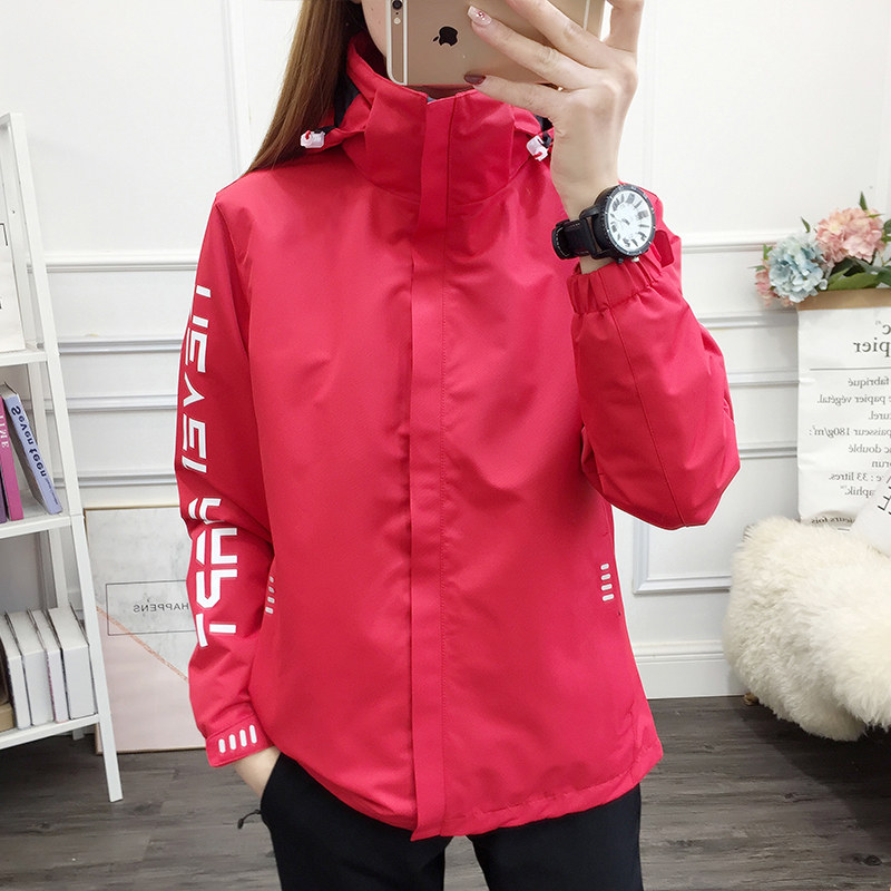 Winter outdoor submachine clothing female three-in-one tide cards Two sets plus suede thickened windproof and waterproof Mountaineering jacket male