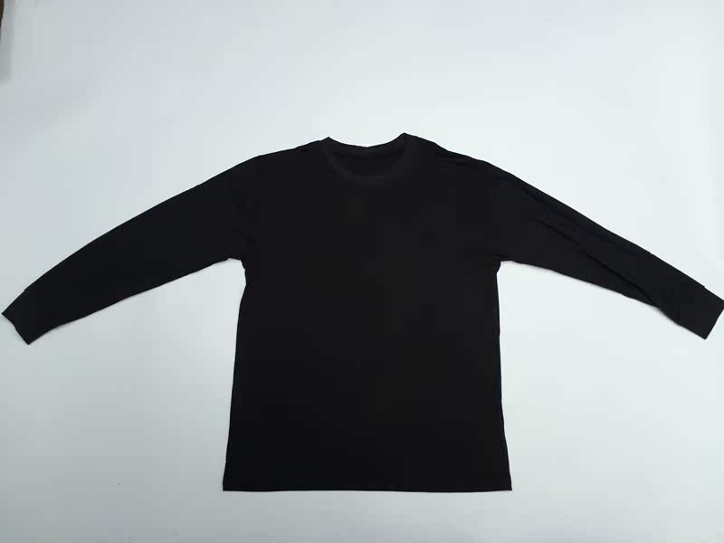 Round neck Lycra cotton T-shirt men's long-sleeved black cotton T-shirt summer security physical training clothing for training