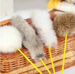 cat toy rabbit fur ball funny cat stick rabbit fur strip funny cat rod to relieve boredom interactive cat toy