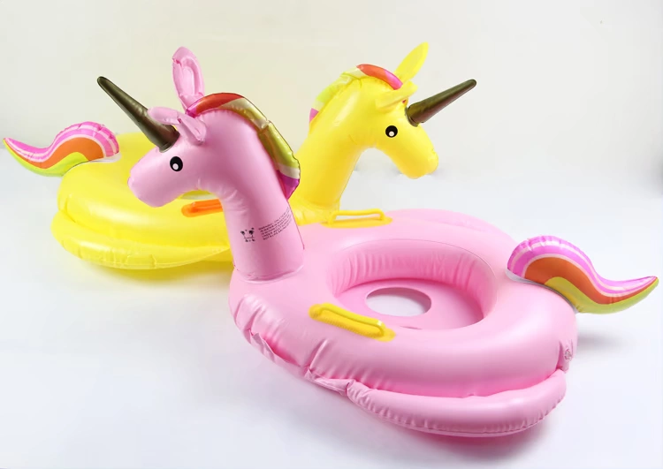 Nhẫn mới 2018 kỳ lân trẻ em cầm tay màu hồng dễ thương cho bé bơi vòng flamingo