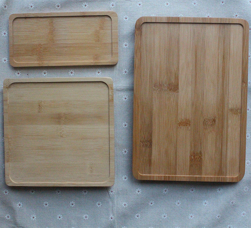 Green maple leaf bamboo and wood with foot-in-pan Rectangular Nursery Tray Teacup Teacup Teacup Wood Tray Small Food Pan Pastry Dish