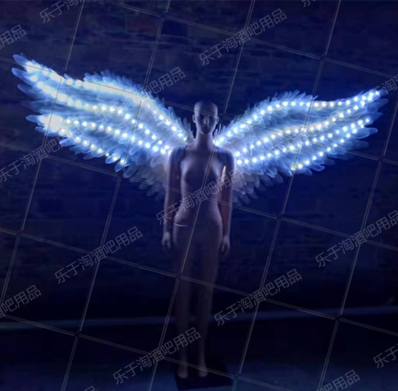 Led luminous angel wings Bar shows the wings Prop Bars Out of wine Performance luminous clothes Feather Wings