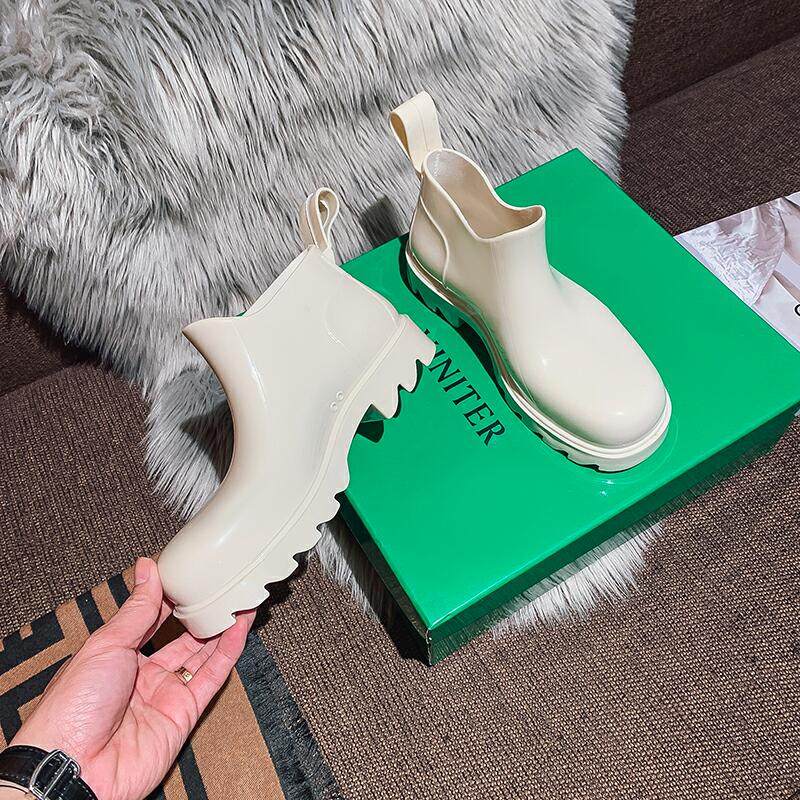 Axige the same men and women couple models water shoes women's waterproof non-slip net red rain boots women's rain shoes thick bottom jelly color