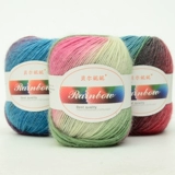 Шерстяной радужный цветной крючок для вязания, накидка, градиент