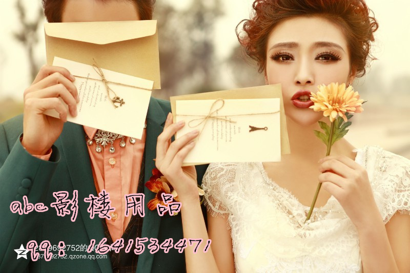 2018 new wedding photo gallery Photographic props Exterior View Pop small props English Envelope Love Letter 3 5 Yuan 1