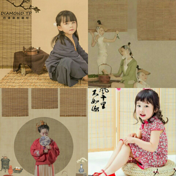 18 new photo gallery Ancient Dress Photography Grass Mat props Republic of China Wind work stroke children Write a real pregnant woman photographed cool mat cushions