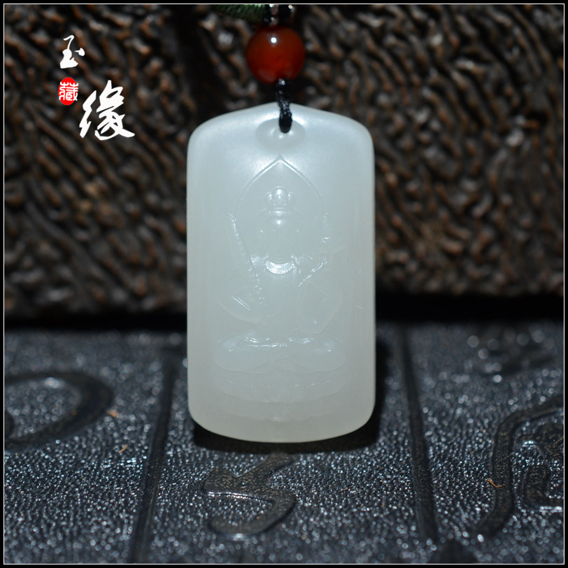 新疆和田玉挂件| 白玉且末山料虚空藏菩萨玉之缘男女款新品礼品玉坠