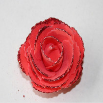 7cm left and right emulated rose flower head spray gold powder flower head serrated rose flower Cartoon Bouquet material 100