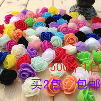 3 5cm emulated foam PE rose flower with hand decorated flower ring with flower fake flower small flower head whole bag 500