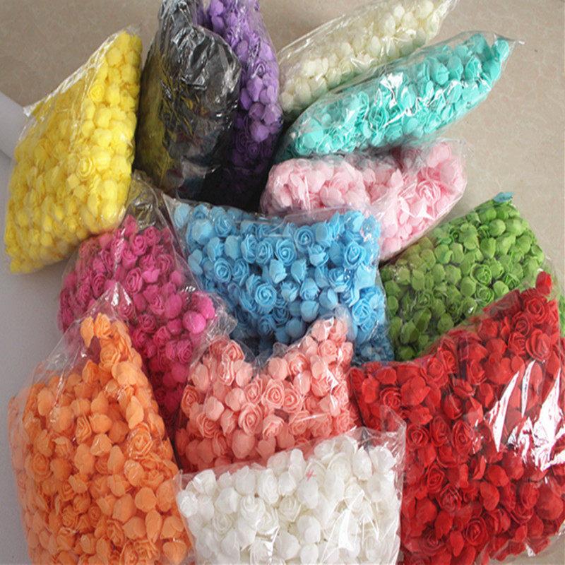 300 DIY simulation foam PE rose head handmade Valentine's Day foam bear decorative wreath with flowers 3cm