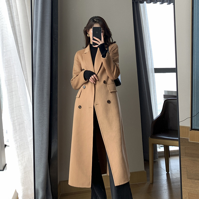 FT GUOGE Moose double face wool coat woman 2020 autumn winter new high-end temperament in the long version fur coat