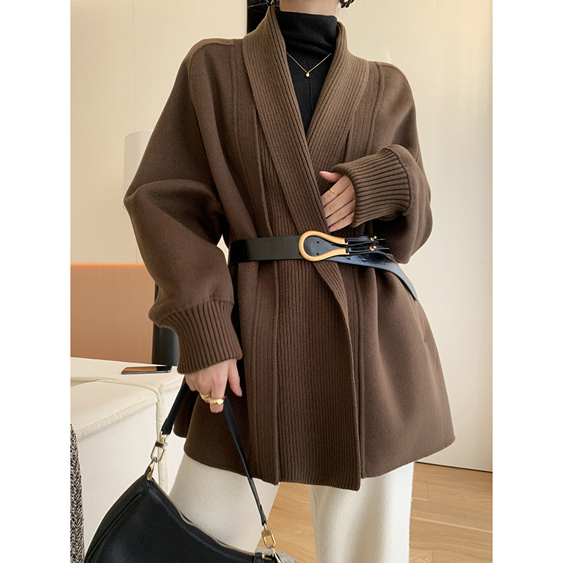 FT GUOGE café fur coats women 2021 autumn and winter new high-end retro temperament Short-face, great coat