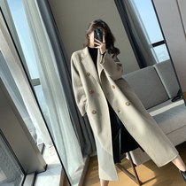 Goothic Custom Double Face Wool Coat Woman 2020 Autumn Winter New High-end Temperament Slim Mid-Length Subcoat