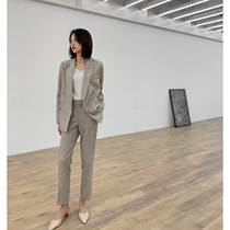 2020 autumn Korean temperament casual Western style suit female fashion retro small blazer slim cropped pants female