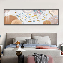 Bedroom decoration painting modern minimalist headboard Headboard Banner Mural Light Extravagant Abstract Nordic Art Hanging Painting Auspicious 9 Fish Fig.