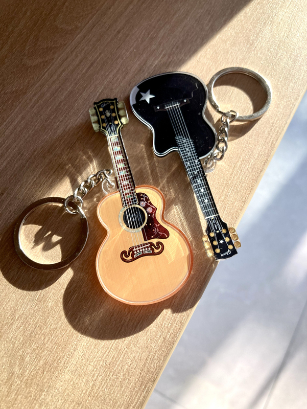 Zhang Lei's Same Style Acoustic Guitar Keychain Fridge Magnet Ornament Merchandise Music Festival Folk Rock Decoration