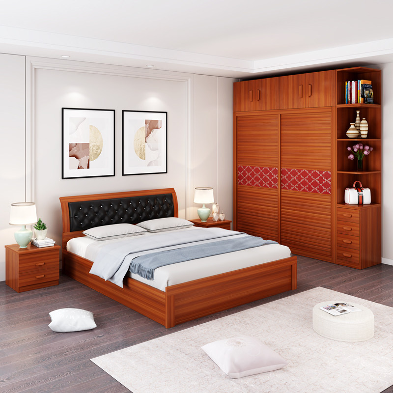 Bedroom Kit Furnishings Master Bedroom 1 5 1 8 Double beds Wardrobe Dresser Combination Suit Wedding Bed Complete 