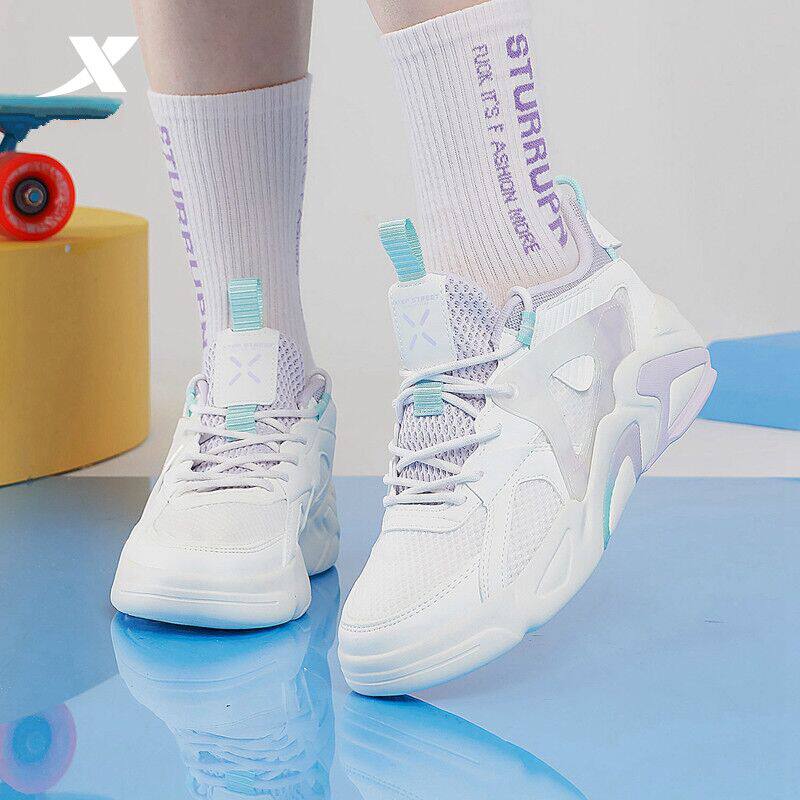 XTEP women's board shoes 2021 summer new mesh breathable thick bottom fashion casual sneakers 979218316835