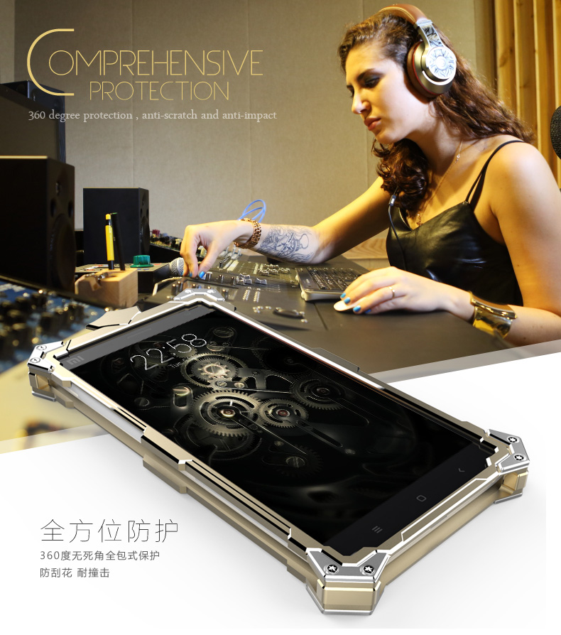 SIMON THOR Aviation Aluminum Alloy Shockproof Armor Metal Case Cover for Xiaomi Redmi Note 4|3|2|1