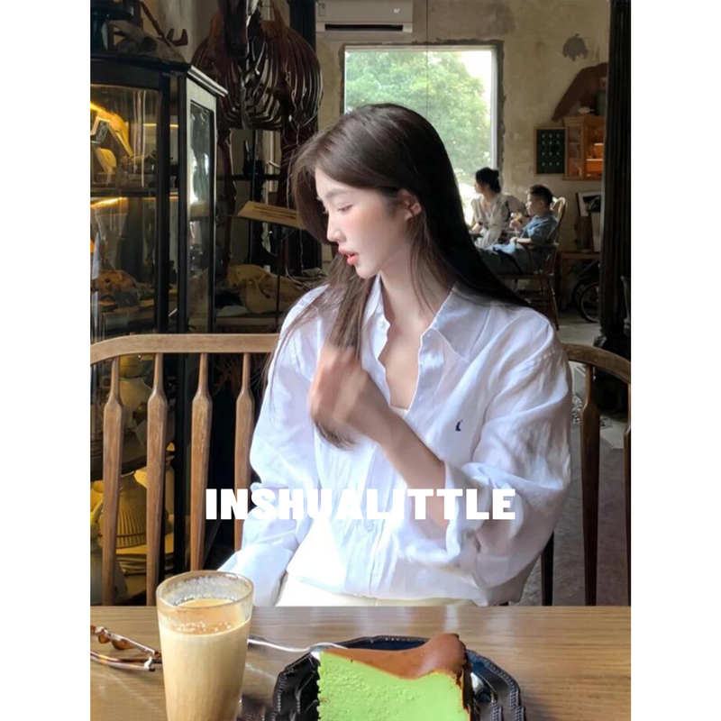 Inshu/ Linenism Is Full of a Sense of Relaxation! 9 Colors Available, 25S New Color-Blocked Embroidered Shirt for Women