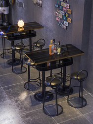 레트로 바 흩어져 테이블 클리어 바 높은 테이블과 의자 조합 맞춤형 산업 스타일 비스트로 철 바 높은 의자