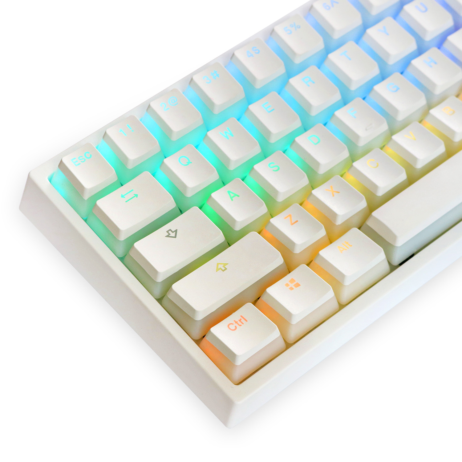 White double skin milk pudding translucent keycap Corsair PBT two-color translucent 68 84 customized mechanical keyboard