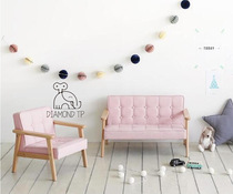 INS Nordic childrens solid wood stool small sofa childrens room kindergarten decoration baby photo props