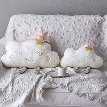 Mao ins pillow net red Bedroom bedside crown pillow Princess wind cute pink cloud cushion Girl heart