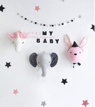 Ins animal head wall pendant Nordic creative wall decorations baby childrens room boys and girls pendant decorations