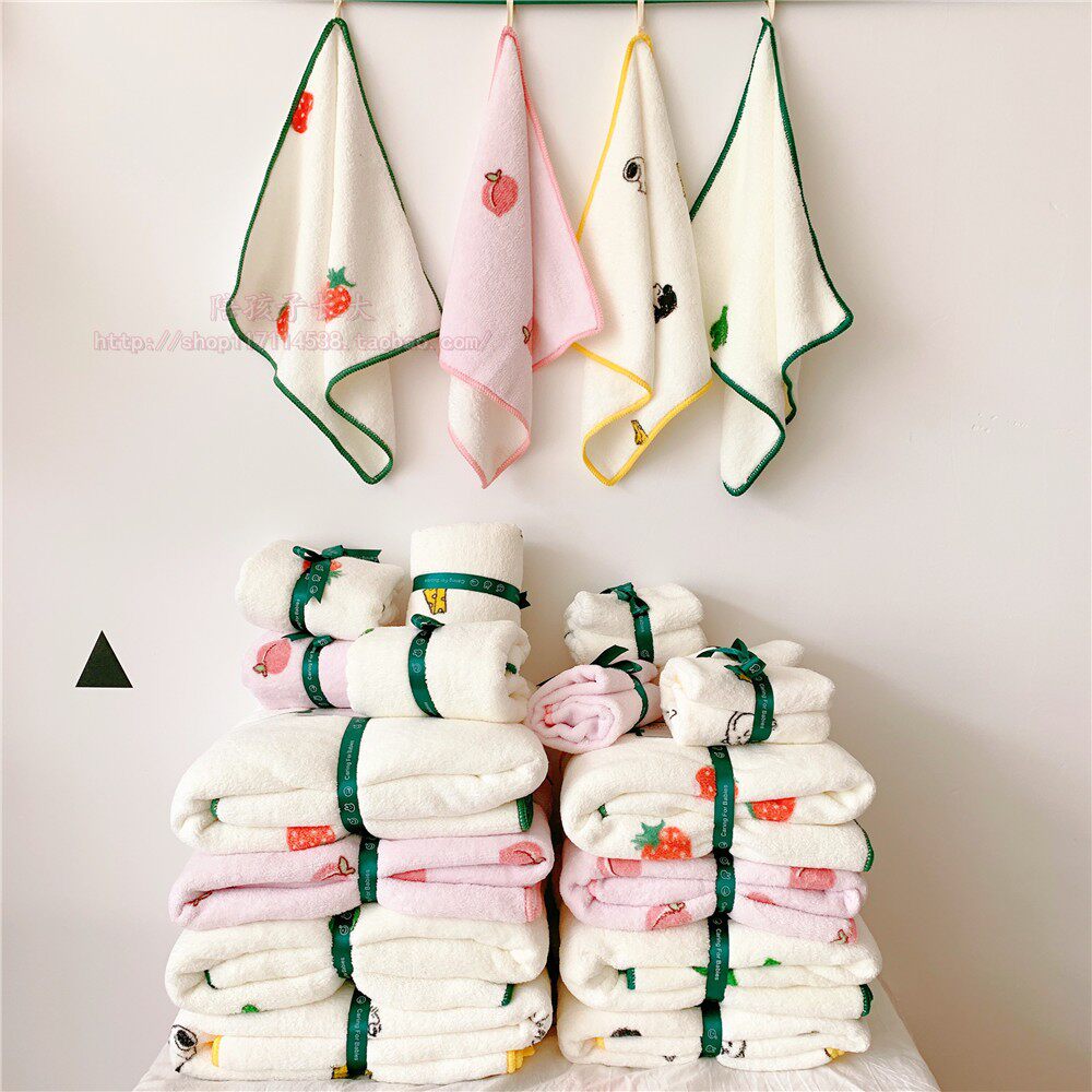 Paternity-child absorption bath towel combined strong absorption nano spinning dresser bath towel swimming shawl face towel