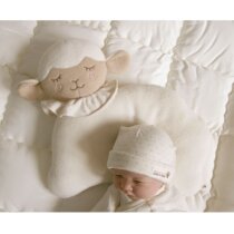 Foreign trade natural environmental protection organic cotton newborn baby baby pillow baby pillow anti-deviation head cartoon lamb pillow