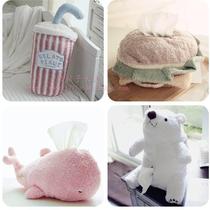 ins Cartoon animal cloth paper towel bag paper towel set Nordic plush pumping paper box decorative living room car tissue box