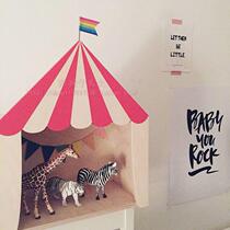 Childrens room childrens shop wooden house partition Nordic style storage rack circus house shape shelf