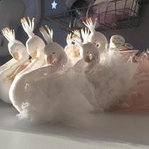 INS White Swan crown lace super beautiful pillow photo background props Childrens room decoration animal dolls