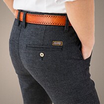 Casual Pants Mens Earth Foreign Trade Single Tail Goods Spring Autumn Money Business Loose Straight Barrel Simple Cotton Linen Elastic Mill Hair Rest Pants