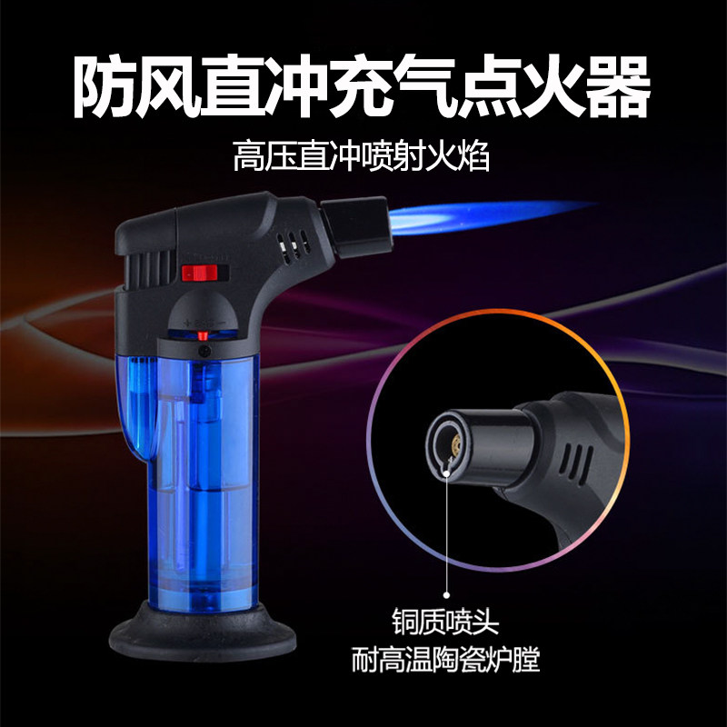 Windproof Blue Flame Straight Spray Lighter lighter Home Plastic Moxibustion Strips special
