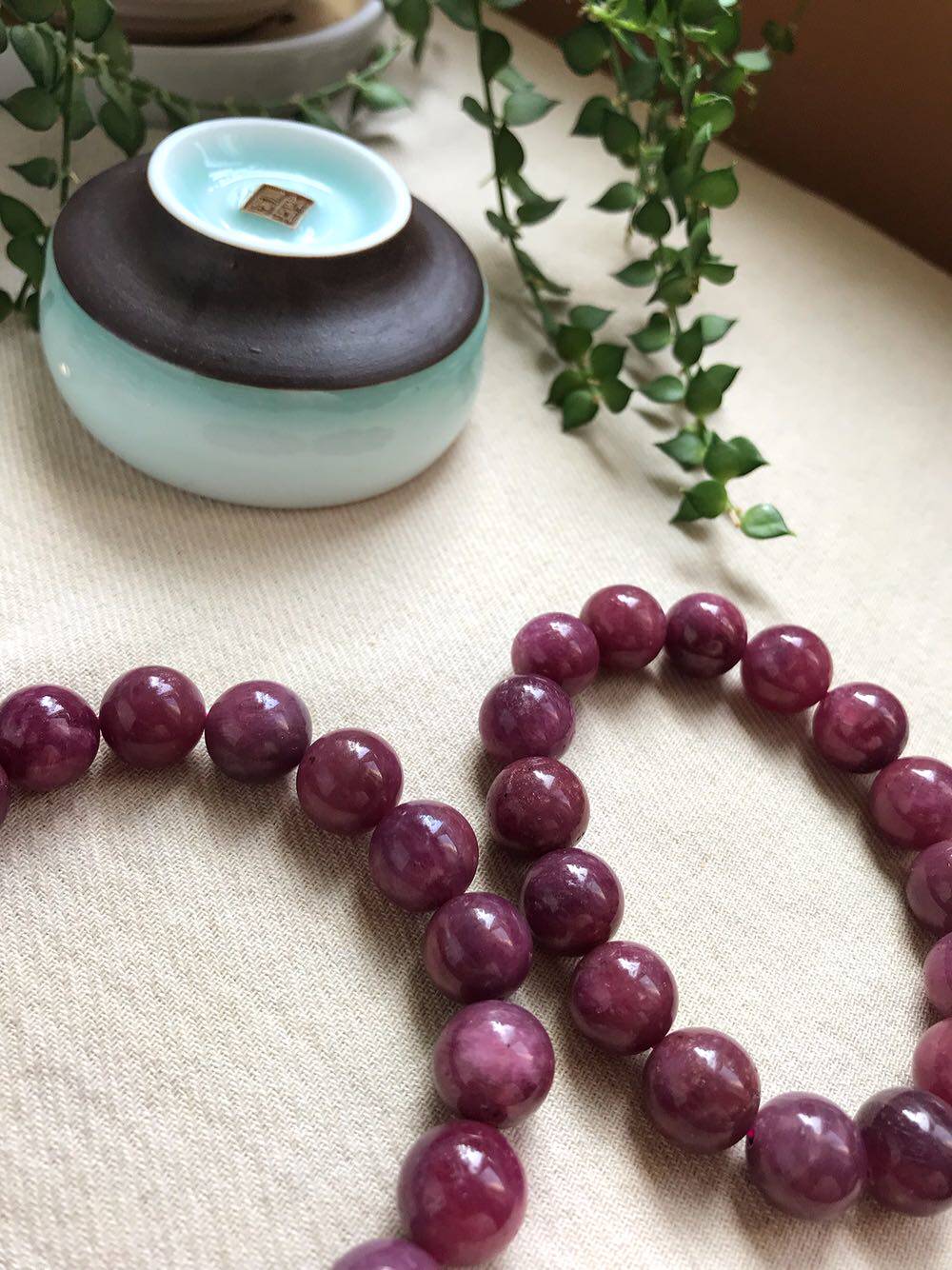 Natural burning ruby bracelet 12mm_12 5mm