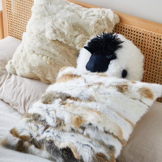 Kissen aus natürlichem rex-kaninchenfell! cat touch französisch stil licht luxus naturfell kissen sofa wohnzimmer windstilles leben