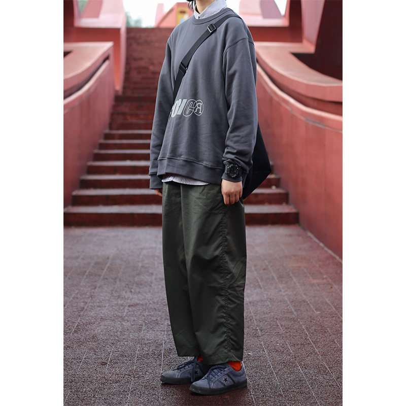 Nobodyknows Japanese new dark gray reflective letter printing loose men's and women's round neck pullover sweater