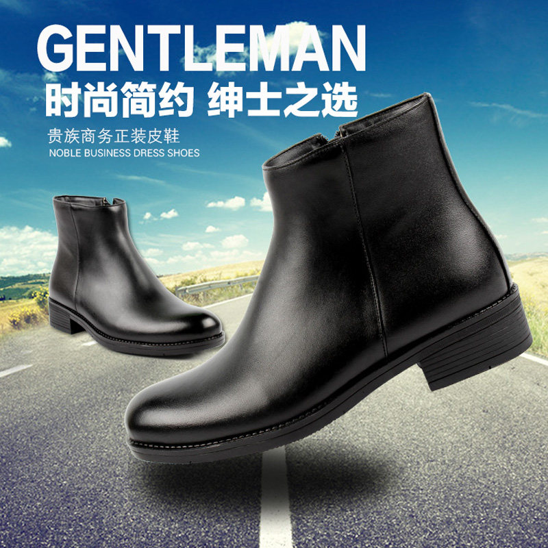 Wool boots men's suede shoes winter waterproof warm leather tooling boots British Style Martin boots Men's cotton shoes