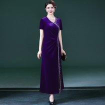 Fashion temperament elegant annual meeting host heavy industry evening dress high-end wedding party summer and autumn dress