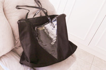 Imperfections Vimey black Large capacity 100 lap atmosphere single shoulder bag hand carrying bag Totbag Mom bag student package